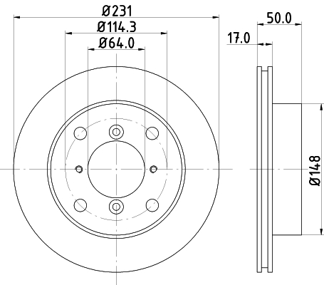 DON Bremseskive pcd12072 231mm 17mm for ISUZU SUZUKI SUBARU