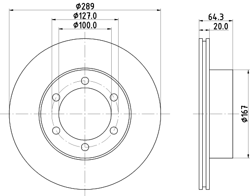 DON Bremseskive pcd15062 289mm 20mm for TOYOTA VW