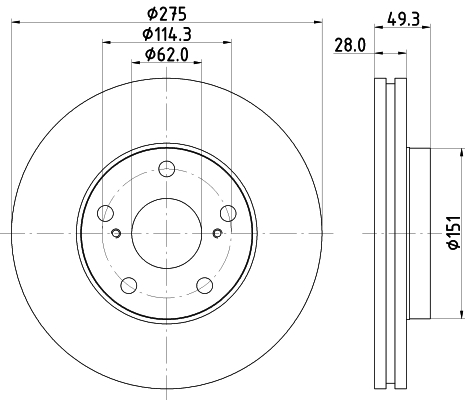 DON Bremseskive pcd14092 275mm 28mm for TOYOTA