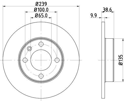 DON Bremseskive pcd12212 239mm 10mm for VW MEGA