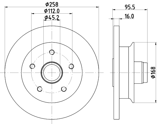 DON Bremseskive pcd21411 258mm 16mm for SKODA VW AUDI