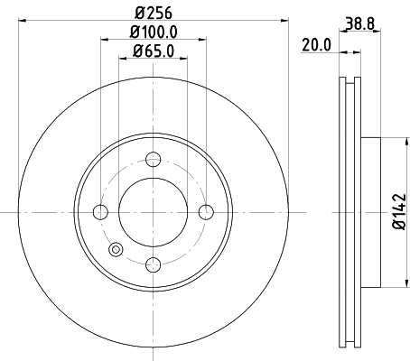 DON Bremseskive pcd10592 256mm 20mm for VW (SVW)
