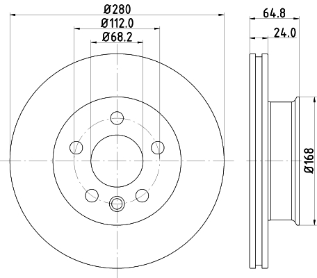 DON Bremseskive pcd20862 280mm 24mm for SEAT VW