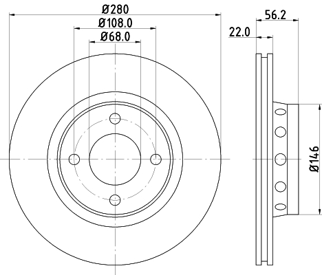 DON Bremseskive pcd12882 280mm 22mm for SKODA