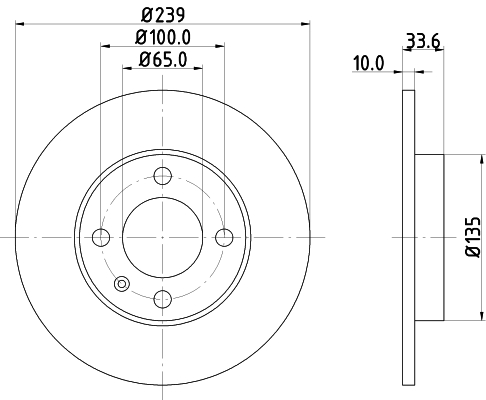 DON Bremseskive pcd12662 239mm 10mm for VW