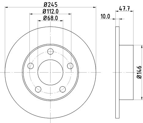 DON Bremseskive pcd11752 245mm 10mm for SEAT AUDI