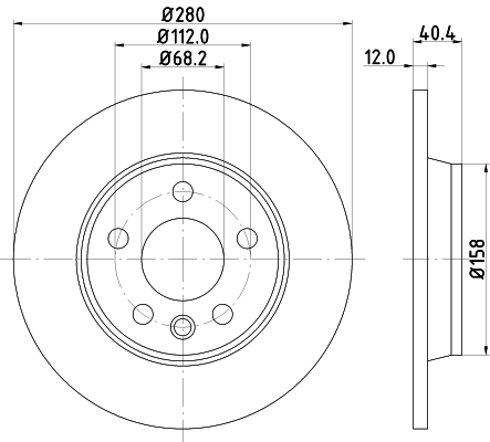 DON Bremseskive pcd10562 280mm 12mm for VW SKODA AUDI