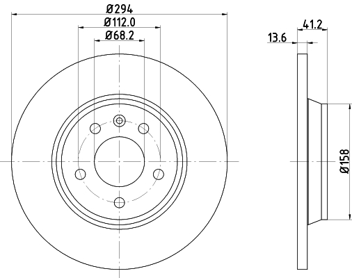 DON Bremseskive pcd12562 294mm 14mm for FORD VW