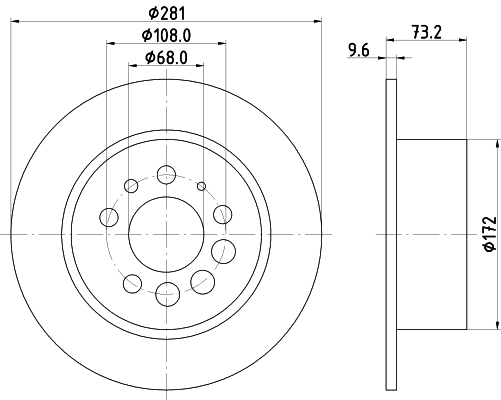 DON Bremseskive pcd14392 281mm 10mm for VOLVO