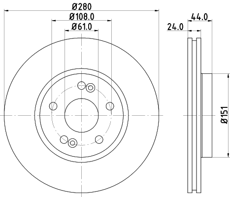 DON Bremseskive pcd14232 280mm 24mm for RENAULT