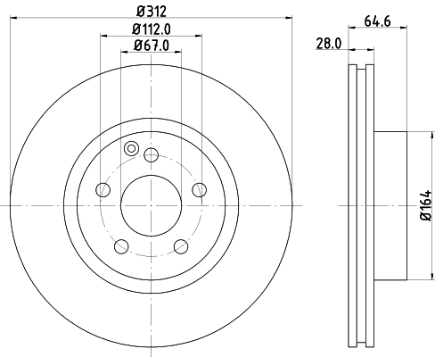 DON Bremseskive pcd11972 312mm 28mm for MERCEDES-BENZ