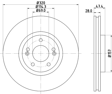 DON Bremseskive pcd13532 320mm 28mm for HYUNDAI KIA