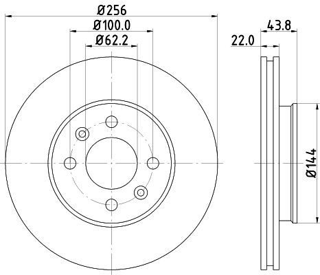 DON Bremseskive pcd13242 256mm 22mm for KIA HYUNDAI KIA (DYK)