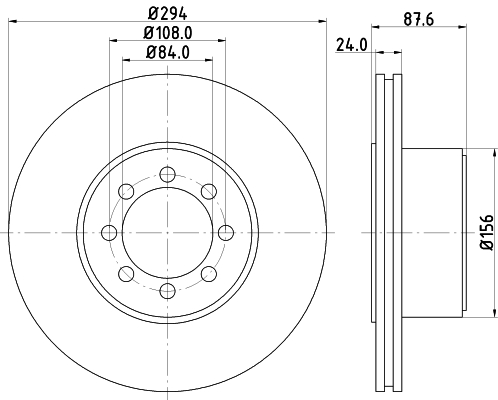 DON Bremseskive pcd19542 294mm 24mm for IVECO