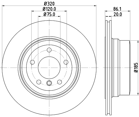 DON Bremseskive pcd21502 320mm 20mm for BMW