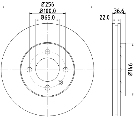 DON Bremseskive pcd11232 256mm 22mm for VW AUDI SKODA