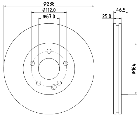 DON Bremseskive pcd17092 288mm 25mm for MERCEDES-BENZ