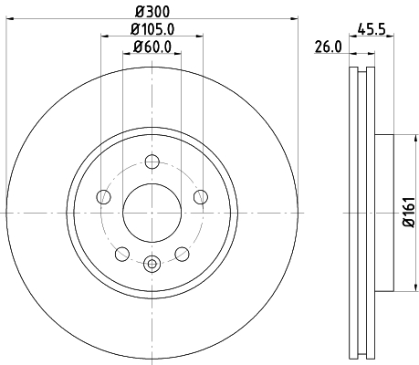 DON Bremseskive pcd18712 300mm 26mm for OPEL VAUXHALL BUICK CHEVROLET
