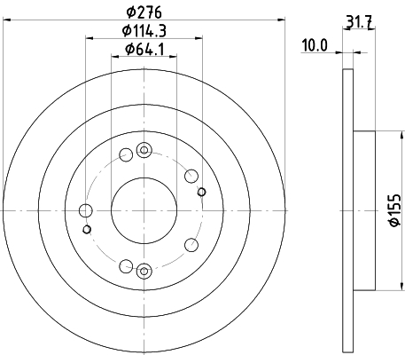 DON Bremseskive pcd19012 276mm 10mm for HONDA