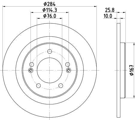 DON Bremseskive pcd15392 284mm 10mm for KIA