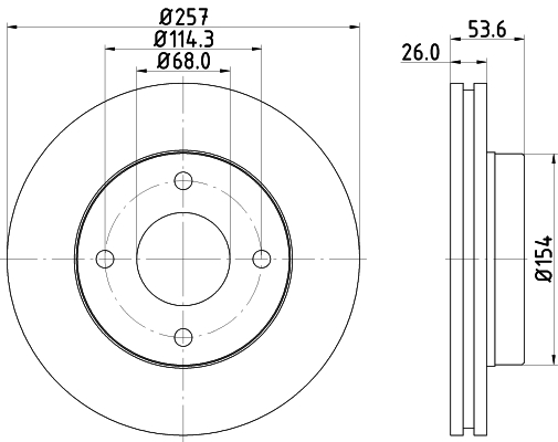 DON Bremseskive pcd18842 257mm 26mm for NISSAN