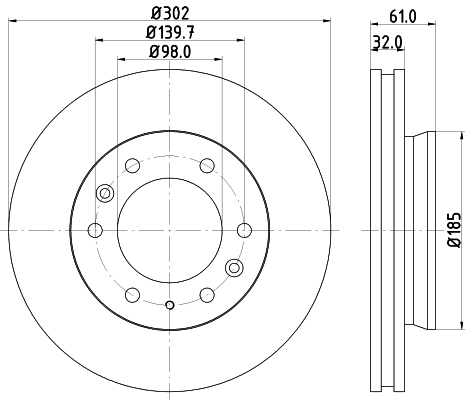 DON Bremseskive pcd20821 302mm 32mm for FORD MAZDA FORD USA