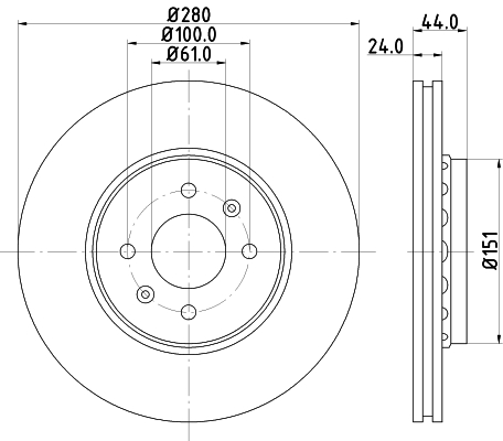 DON Bremseskive pcd10462 280mm 24mm for RENAULT DACIA SAMSUNG