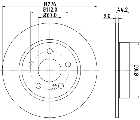 DON Bremseskive pcd13252 276mm 9mm for MERCEDES-BENZ