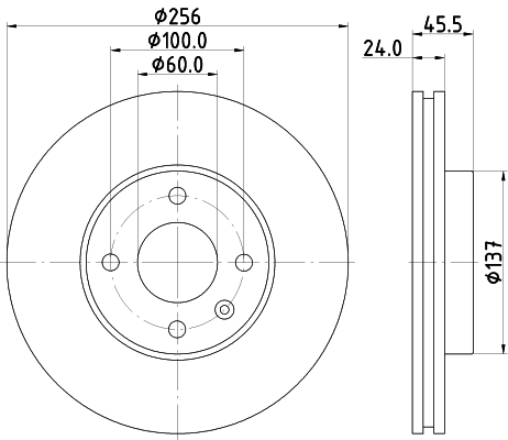 DON Bremseskive pcd15902 256mm 24mm for CHEVROLET