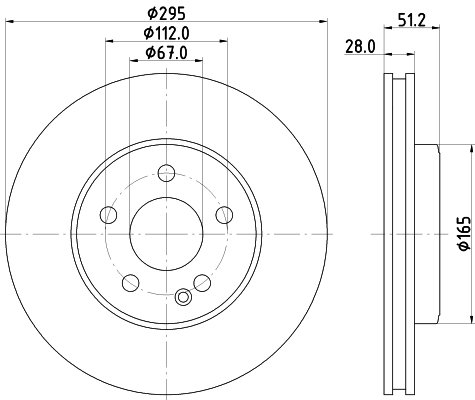 DON Bremseskive pcd12232 295mm 28mm for MERCEDES-BENZ INFINITI