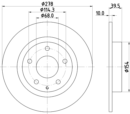 DON Bremseskive pcd21572 278mm 10mm for MAZDA