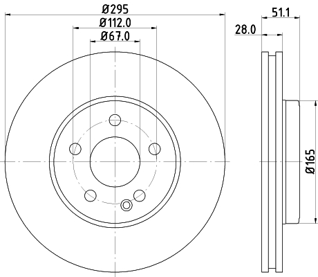 DON Bremseskive pcd14242 295mm 28mm for MERCEDES-BENZ