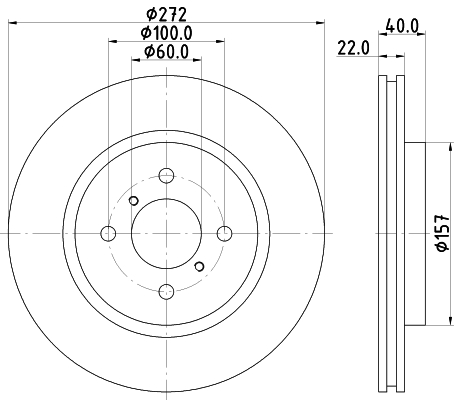 DON Bremseskive pcd14502 272mm 22mm for SUZUKI