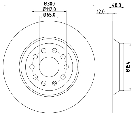 DON Bremseskive pcd12752 300mm 12mm for FORD MG (SAIC) SEAT VW (SVW) VW (FAW) SKODA (SVW) CUPRA
