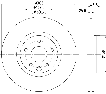 DON Bremseskive pcd15792 300mm 25mm for VOLVO