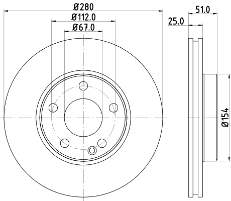 DON Bremseskive pcd12292 280mm 25mm for MERCEDES-BENZ