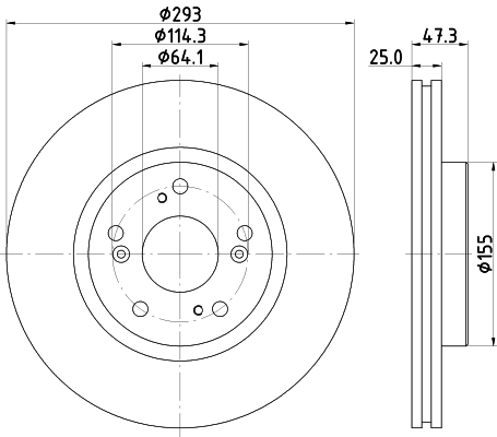 DON Bremseskive pcd14372 293mm 25mm for HONDA