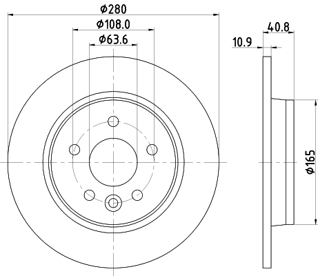 DON Bremseskive pcd11632 280mm 11mm for FORD VOLVO