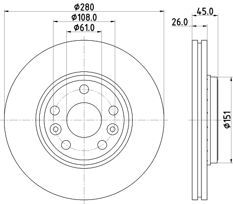 DON Bremseskive pcd15692 280mm 26mm for MERCEDES-BENZ RENAULT