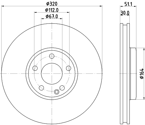 DON Bremseskive pcd15222 320mm 30mm for MERCEDES-BENZ INFINITI