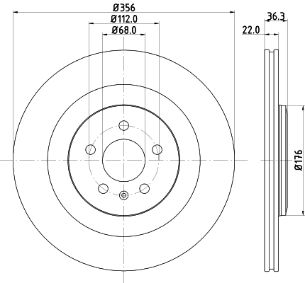 DON Bremseskive pcd17162 356mm 22mm for SEAT AUDI (FAW)