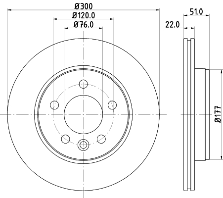DON Bremseskive pcd22812 300mm 22mm for AUDI MAN