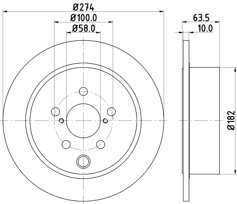 DON Bremseskive pcd21612 274mm 10mm for SUBARU