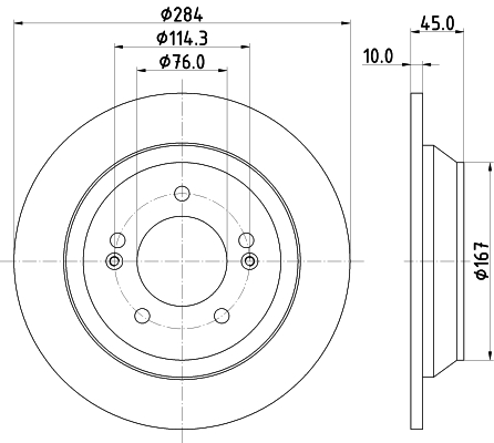 DON Bremseskive pcd20912 284mm 10mm for KIA