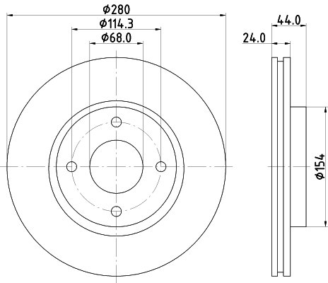 DON Bremseskive pcd15652 280mm 24mm for NISSAN (DFAC) NISSAN