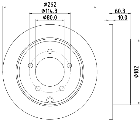 DON Bremseskive pcd15372 262mm 10mm for DODGE CHRYSLER
