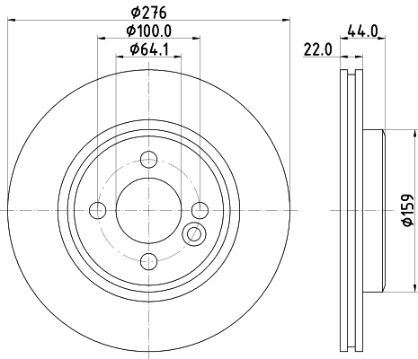 DON Bremseskive pcd14672 276mm 22mm for MINI