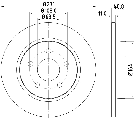DON Bremseskive pcd11322 271mm 11mm for FORD FORD (CHANGAN) FORD USA FORD AUSTRALIA