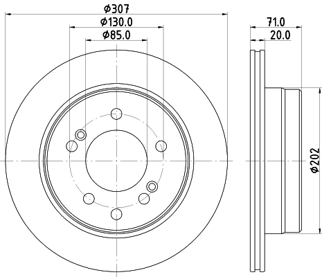 DON Bremseskive pcd16372 307mm 20mm for SSANGYONG
