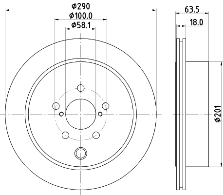 DON Bremseskive pcd15442 290mm 18mm for SUBARU